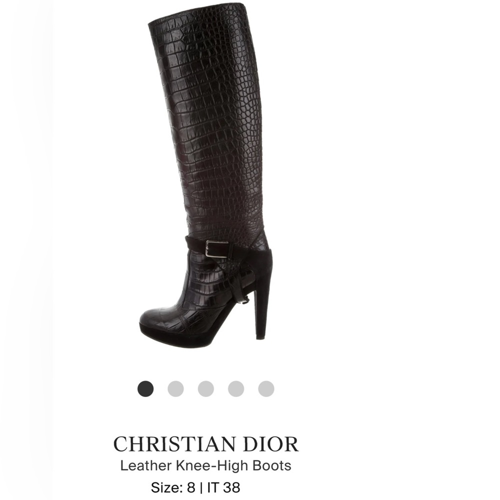Christian Dior croc embossed leather boots